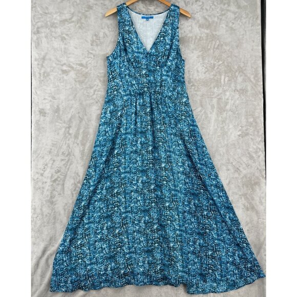 Derek Lam for Design Nation Blue Chiffon V-Neck Sleeveless Maxi Dress